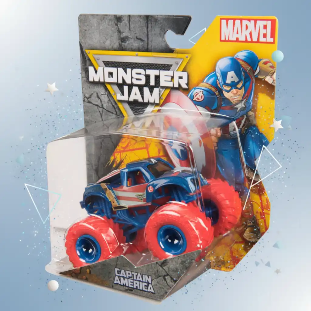 Udvid din samling med den unikke kombination af Marvel og Monster Jam.
