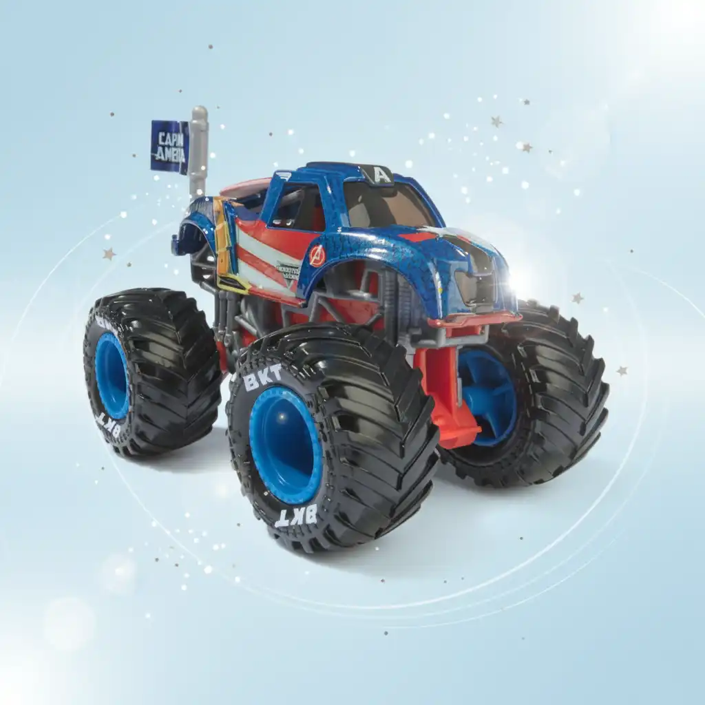Skab dit eget Monster Jam show fuld af heroisk action.