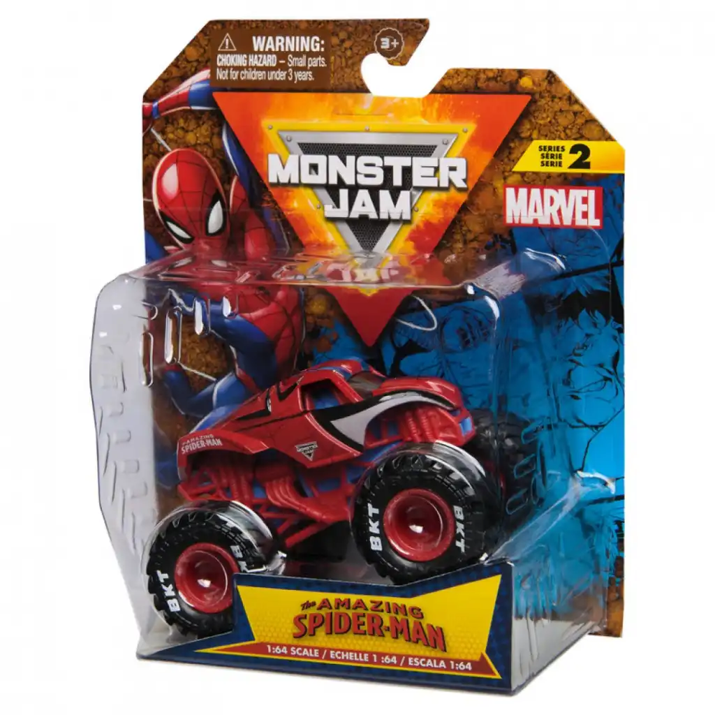 Oplev uendelig action med en monstertruck i Spider-Man farver!