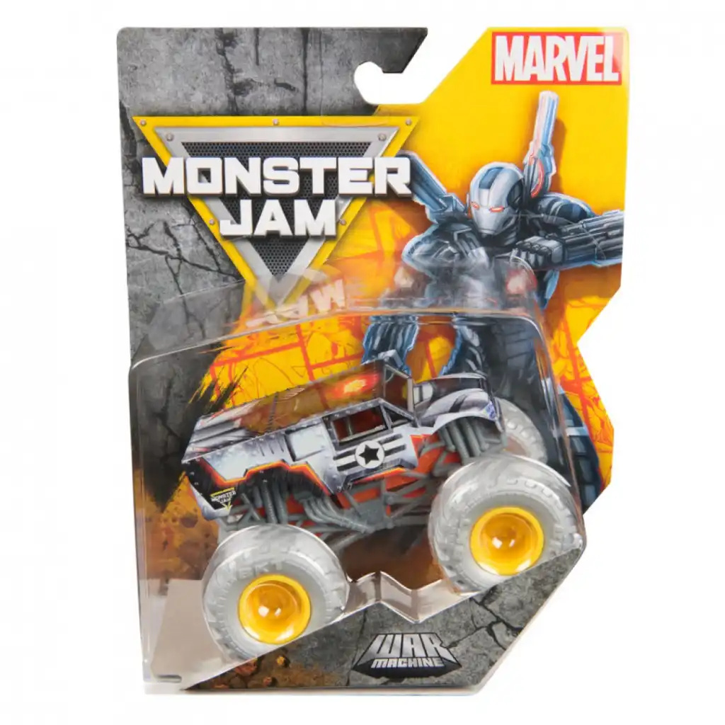 Detaljeret udførelse af en samlerudgave af monstertruck i støbt metal.