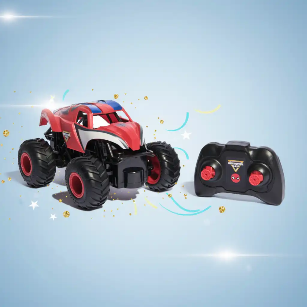 Oplev heltemissioner med den fjernstyrede Spider-Man truck.
